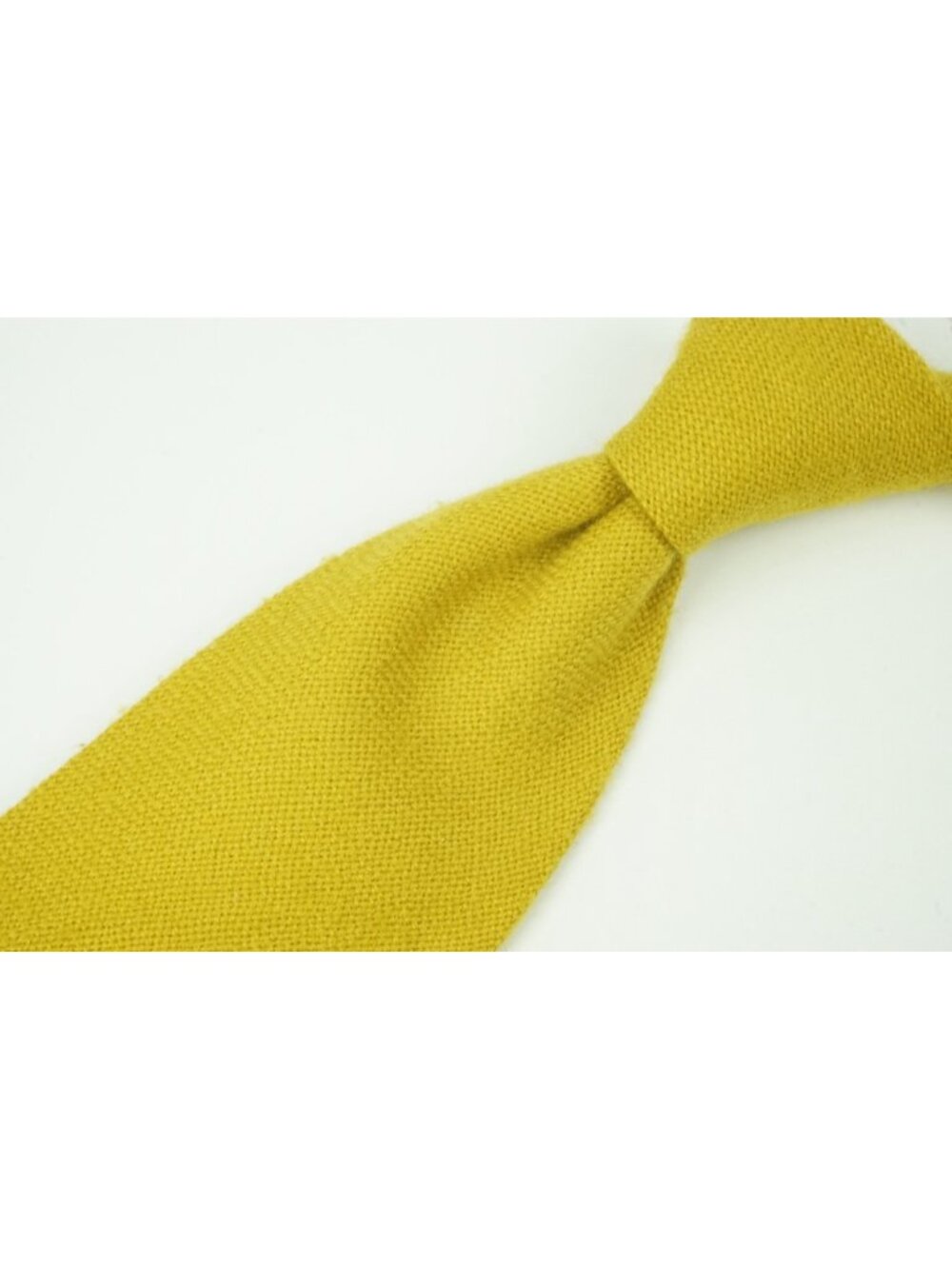 New & Lingwood Woven Pure Wool Scotland Mustard Yellow Tie
